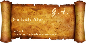 Gerlach Alex névjegykártya